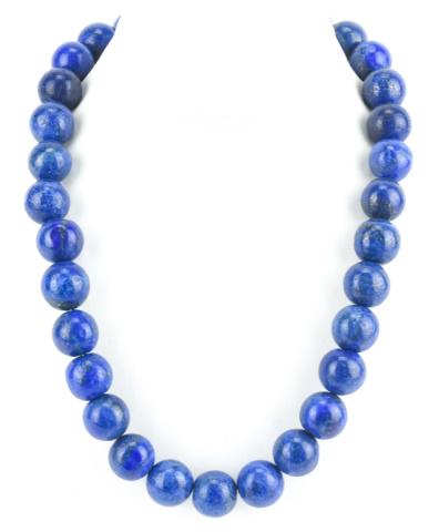 14mm Beaded Lapis Lazuli Necklace Strand (1 of 6)