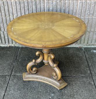 Weiman Heirloom Burled Wood Pedestal Side Table (1 of 7)