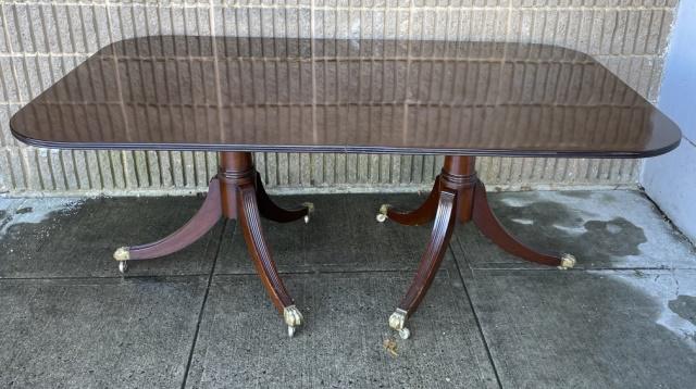 Sheraton Style Double Pedestal Dining Table (1 of 7)