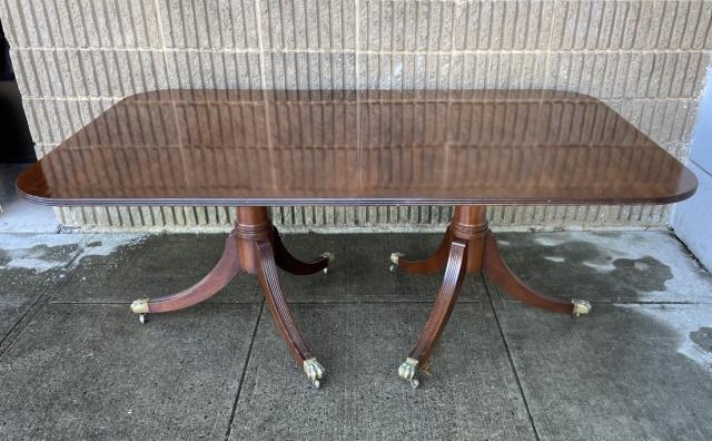 Sheraton Style Double Pedestal Dining Table (1 of 5)