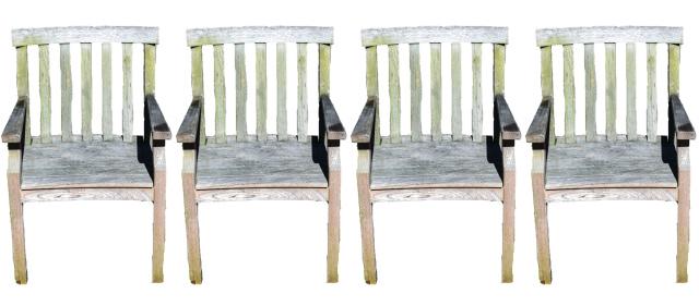 4 Weatherend Teak Outdoor Dining Chairs (1 of 8)