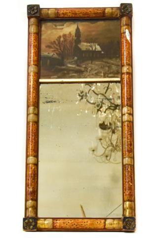 Antique 19th C Reverse Painted Faux Bamboo Mirror (1 of 7)