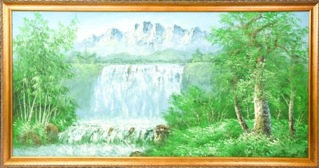 Vintage Large Scale Oil Painting Asian Landscape (1 of 7)