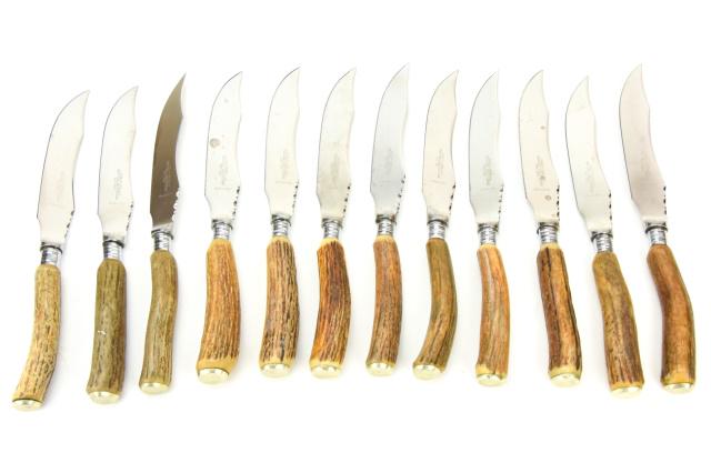 Set of 12 Antique Brooks Brothers Antler Knives (1 of 6)