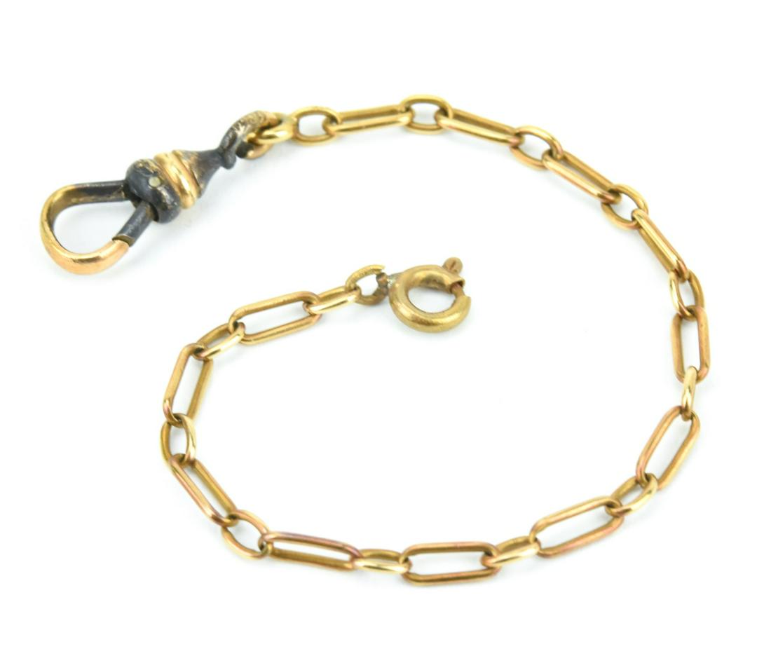 Antique 19th C Gold Fill Watch Fob Chain Dog Clip (1 of 5)