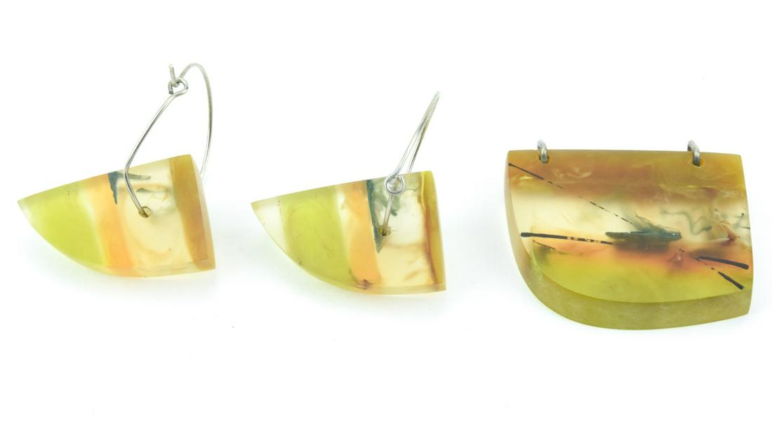 Vintage Mid Century Sterling & Lucite Jewelry Set (1 of 6)