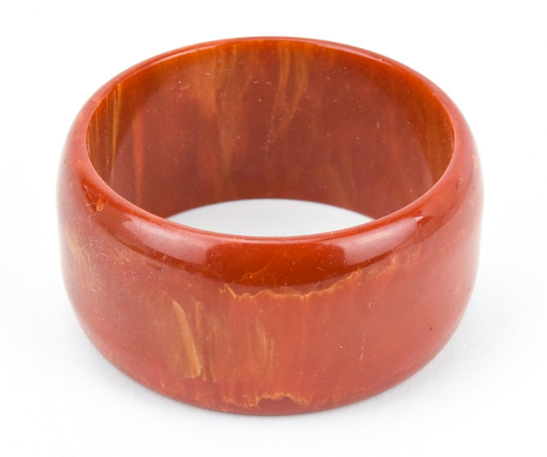 Vintage Faux Amber Bakelite Wide Bangle Bracelet (1 of 6)