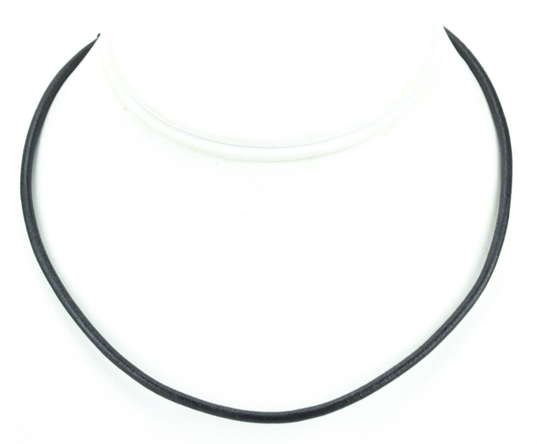 Sterling Silver & Black Leather Necklace Chain (1 of 8)