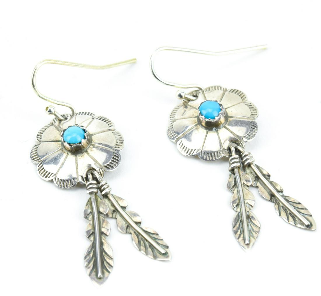 Native American Sterling & Turquoise Earrings (1 of 6)