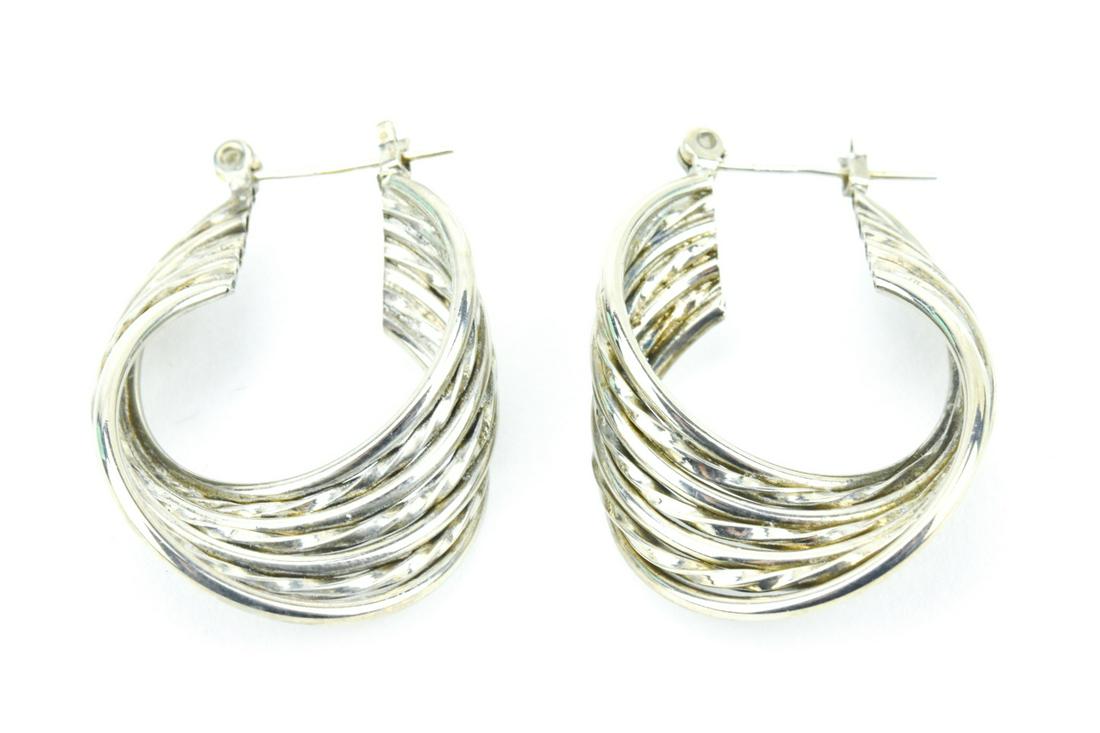 Vintage Sterling Silver Multi Ring Hoop Earrings (1 of 5)