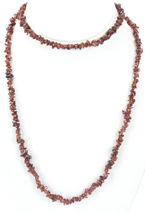 Long Necklace Strand w Tumbled Garnet Beads (1 of 5)