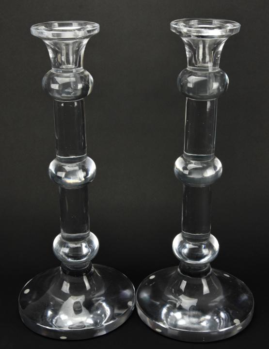 Pair Carved Crystal Large Ball & Stem Candlesticks (1 of 6)