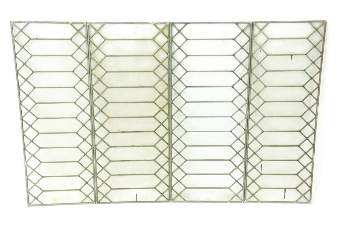 Set 4 Antique Leaded Glass Window Panes (1 of 8)