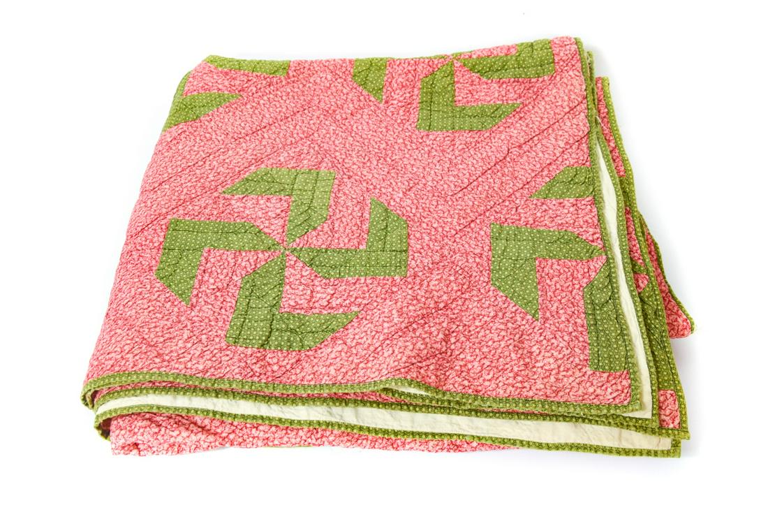 Antique Hand Made Pinwheel Quilt (1 of 7)