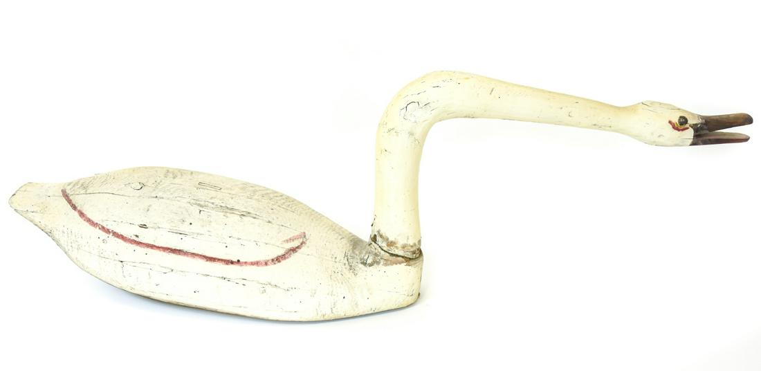 Antique Hand Carved & Painted Swan Decoy (1 of 9)