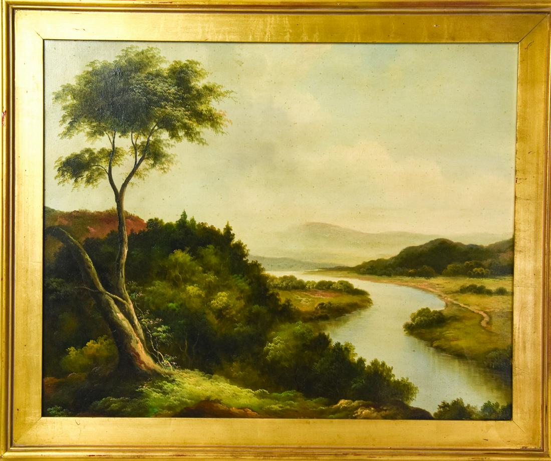 Framed Forest River Landscape Oil Painting (1 of 7)