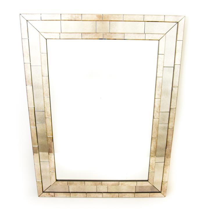 Hollywood Regency Beveled Smoked Glass Mirror (1 of 7)