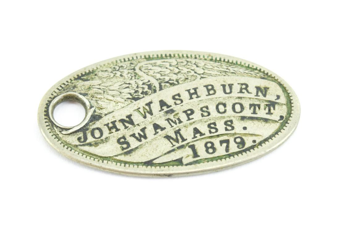 Antique 19th C Dog Tag Pendant from Swampscott MA (1 of 5)