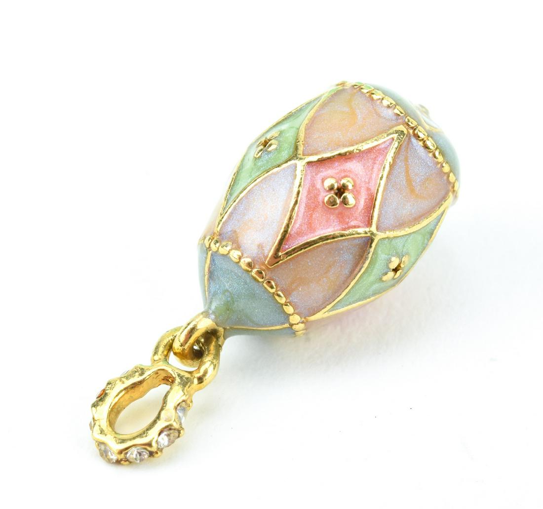 Russian Design Faberge Style Enamel Egg Pendant (1 of 4)