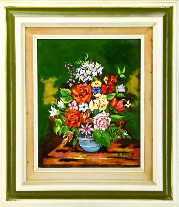 B Pitney Enamel on Copper Painting of Still Life (0228) on Mar 31, 2022 Greenwich Auction in CT