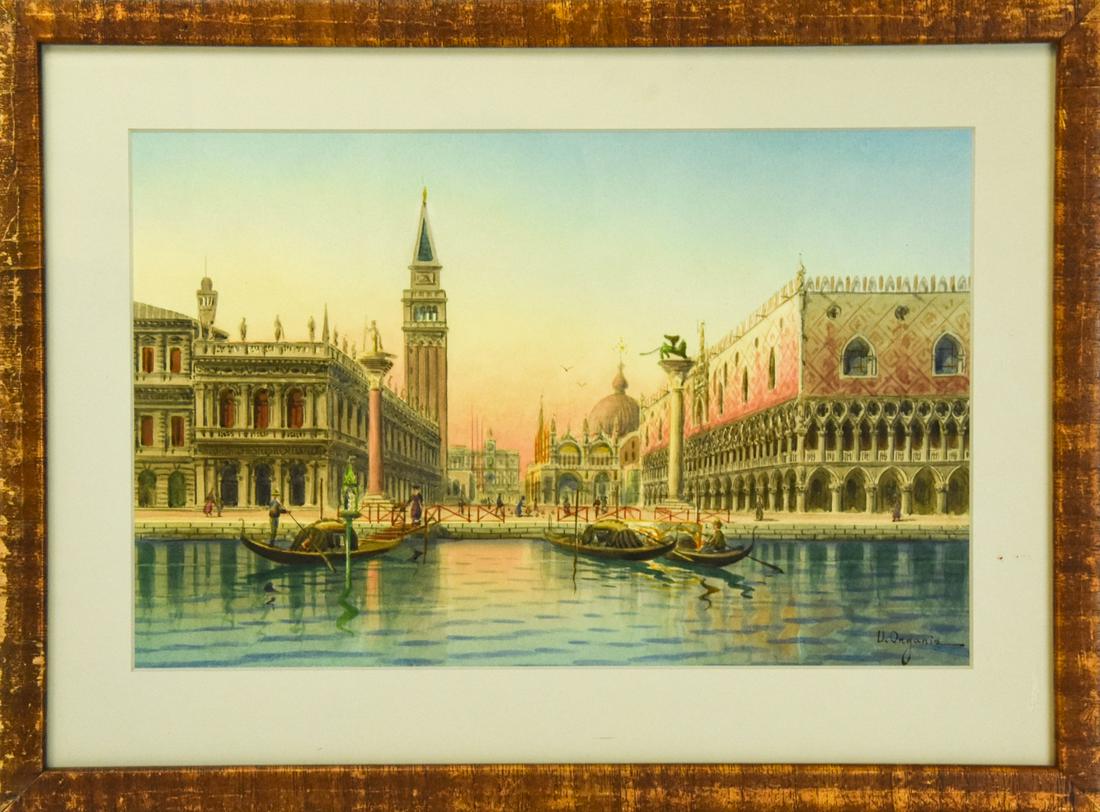 Umberto Ongania Watercolor Painting of Venice (1 of 8)
