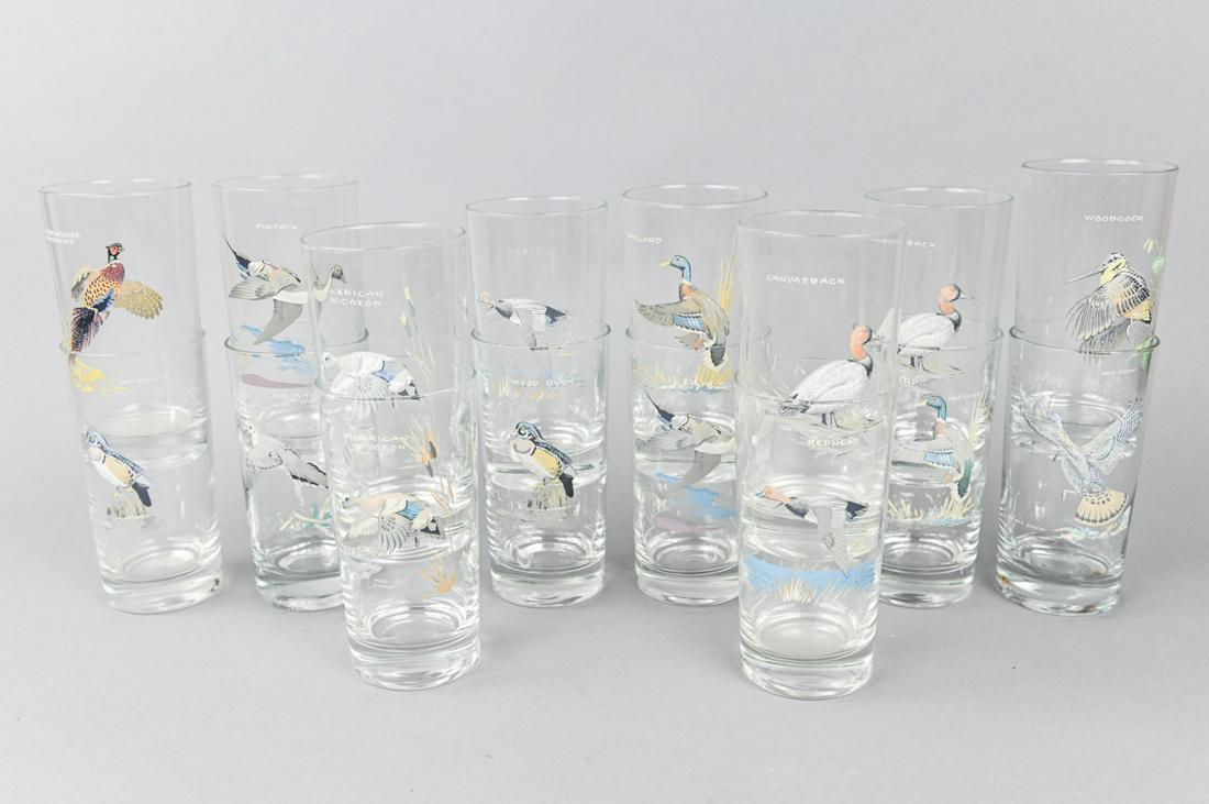 15 Ned Smith Hand Painted Pheasant Glass Tumblers (1 of 4)