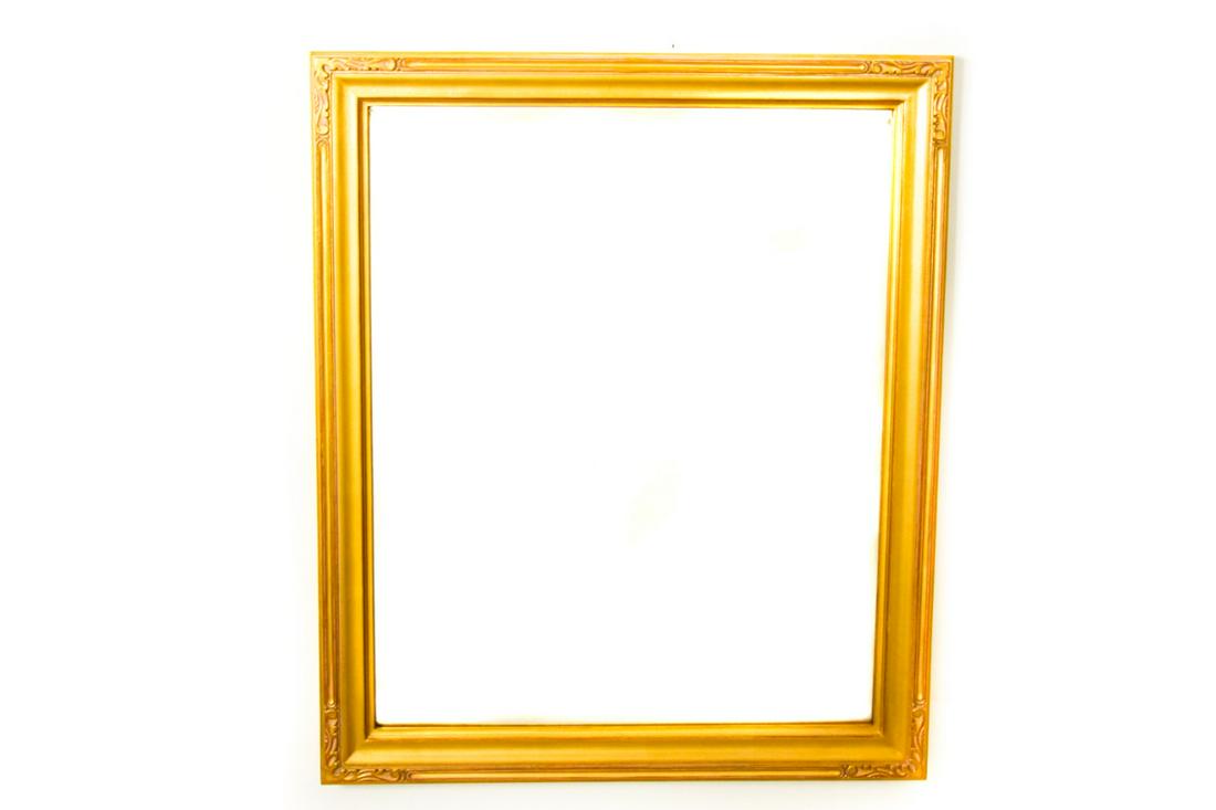 Contemporary Carved Gold Leaf Beveled Mirror (1 of 6)