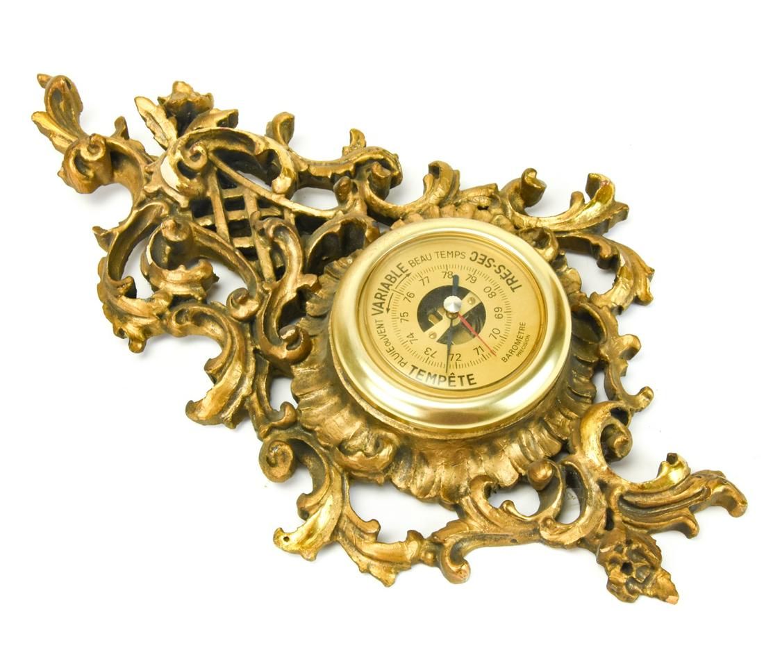 Antique Carved Florentine Style Wall Barometer (1 of 6)
