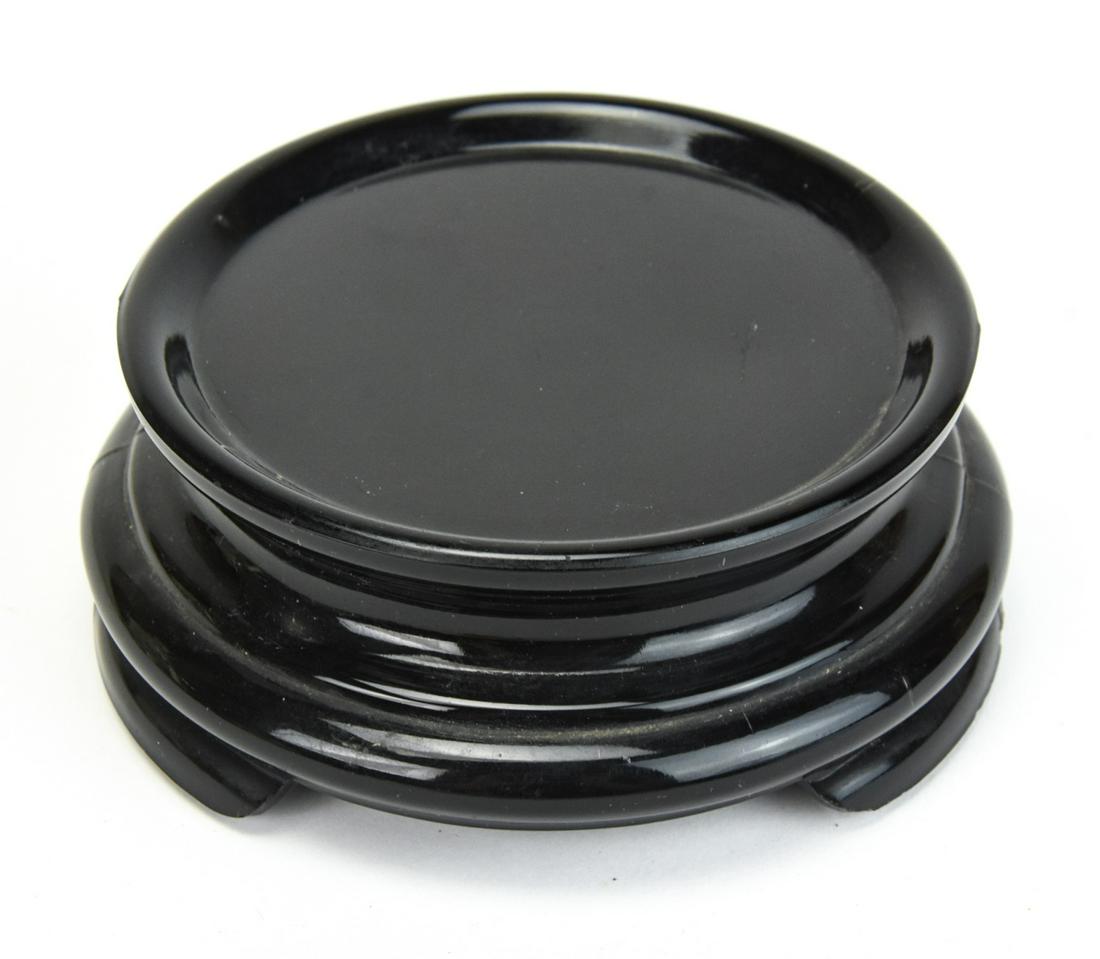 Vintage Black Obsidian Glass Asian Stand (1 of 7)