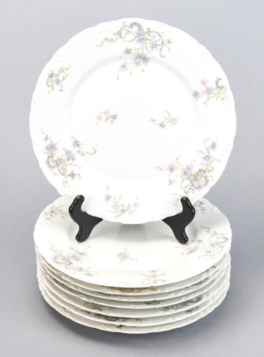 Set 8 Haviland & Co Limoges Floral Dinner Plates (1 of 9)
