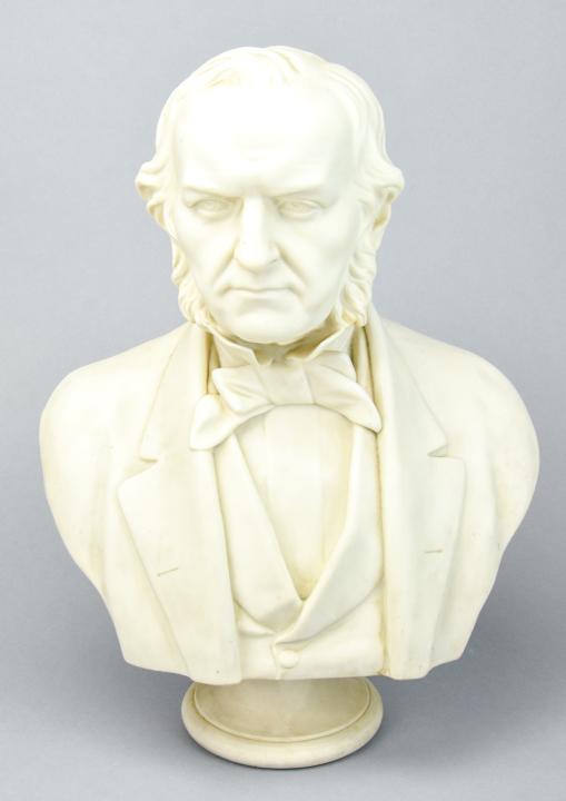 Antique 19th C English Parian Bisque Bust Statue (1 of 8)