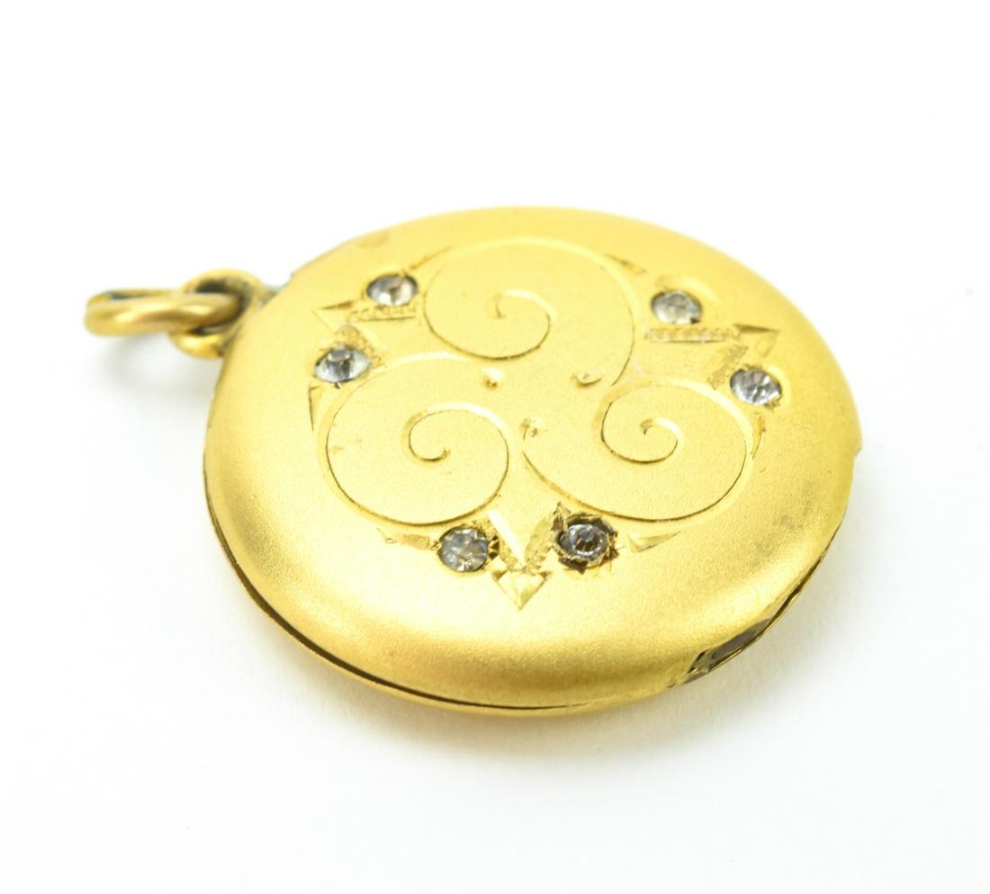 Antique 19th C Gold Filled & Paste Set Locket (1 of 7)
