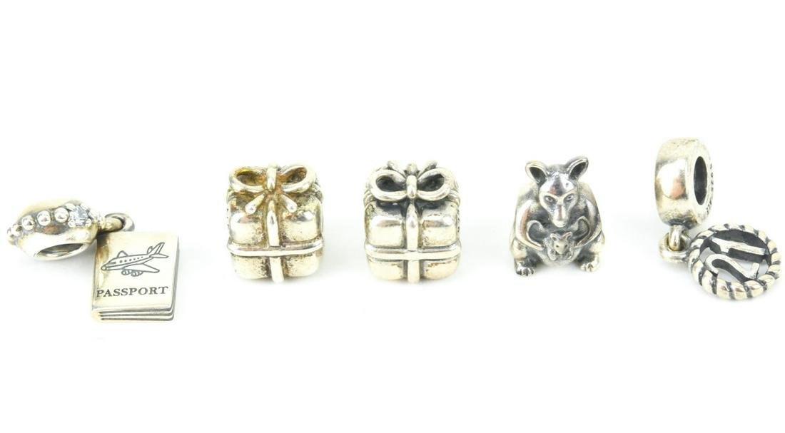 Collection of Sterling Silver Pandora Slide Charms (1 of 7)