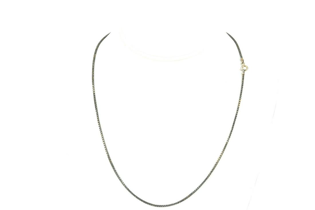 Vintage Sterling Silver Box Link Chain Necklace (1 of 7)