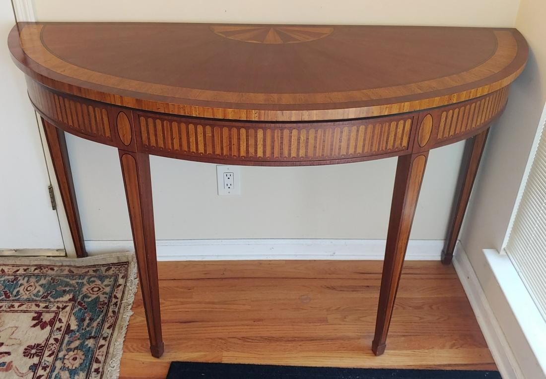 Baker Hepplewhite Style Marquetry Console Table (1 of 5)