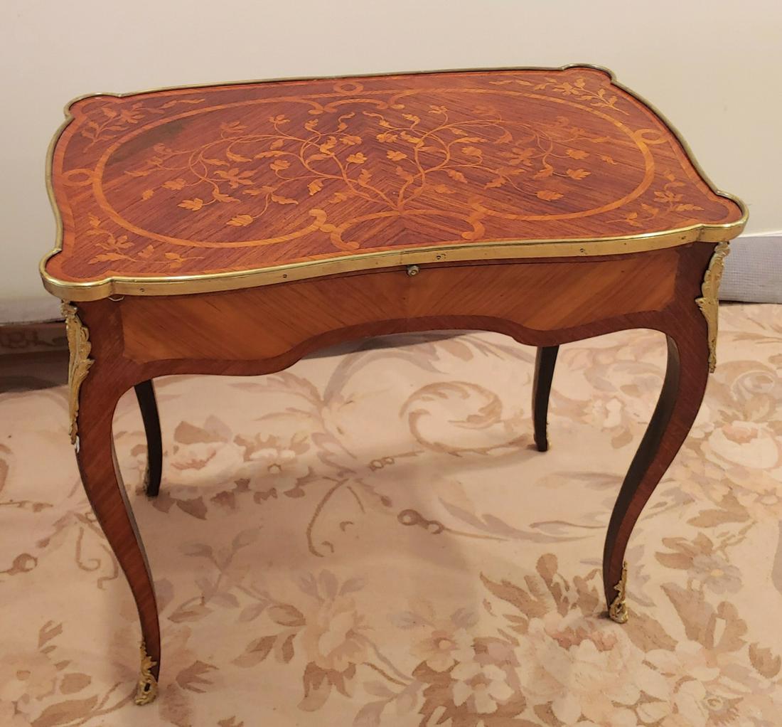 Dutch Marquetry Writing Table w Ormalu Mounts (1 of 7)