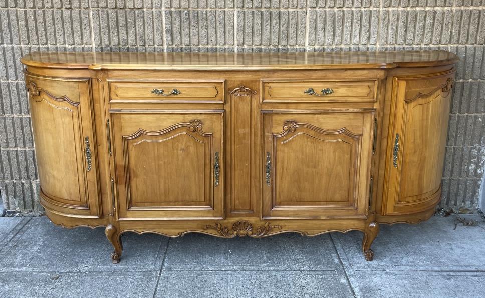French Provincial Parquetry Demilune Sideboard (1 of 8)