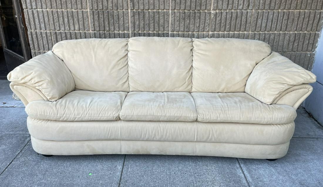Contemporary Ultra Suede Upholstered Sofa (1 of 6)