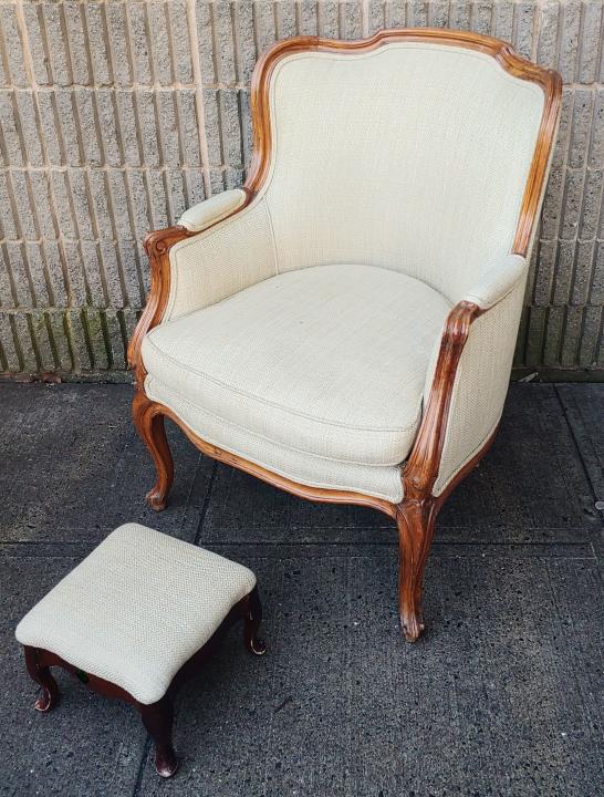 French Provencal Custom Upholstered Wing Chair (1 of 5)