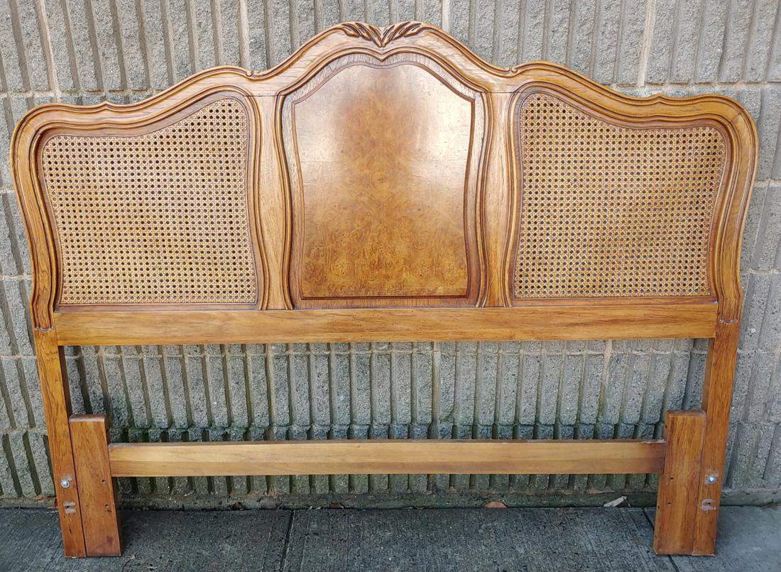 French Provencal Style Caned Headboard: French Provencal Style Caned Headboard. Measures 47 inches x 60 inches.