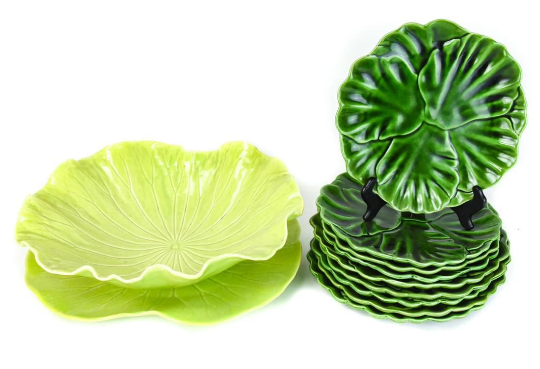 Majolica Cabbage & Aynsley Plates & Serving Pieces (1 of 11)