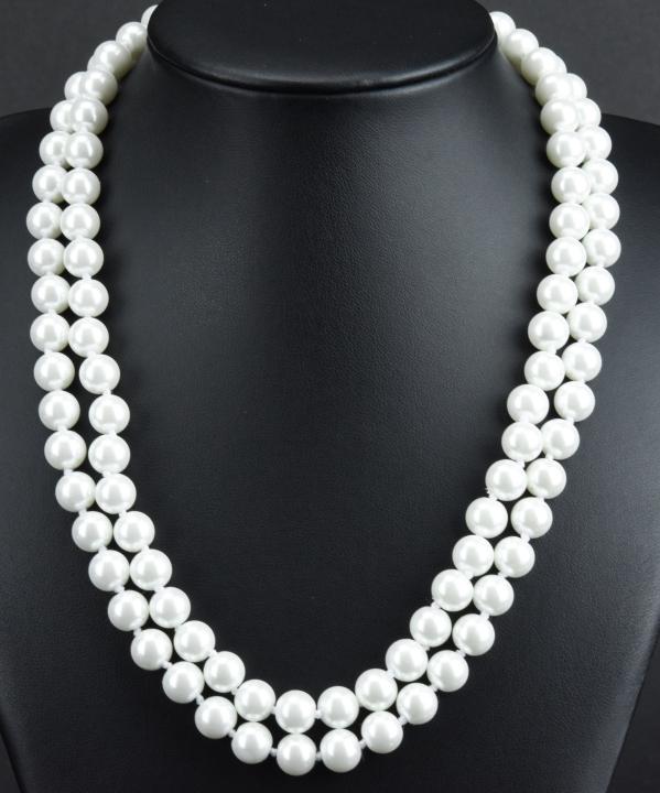 Pair of Hand Knotted 6mm Pearl Necklace Strands (1 of 6)