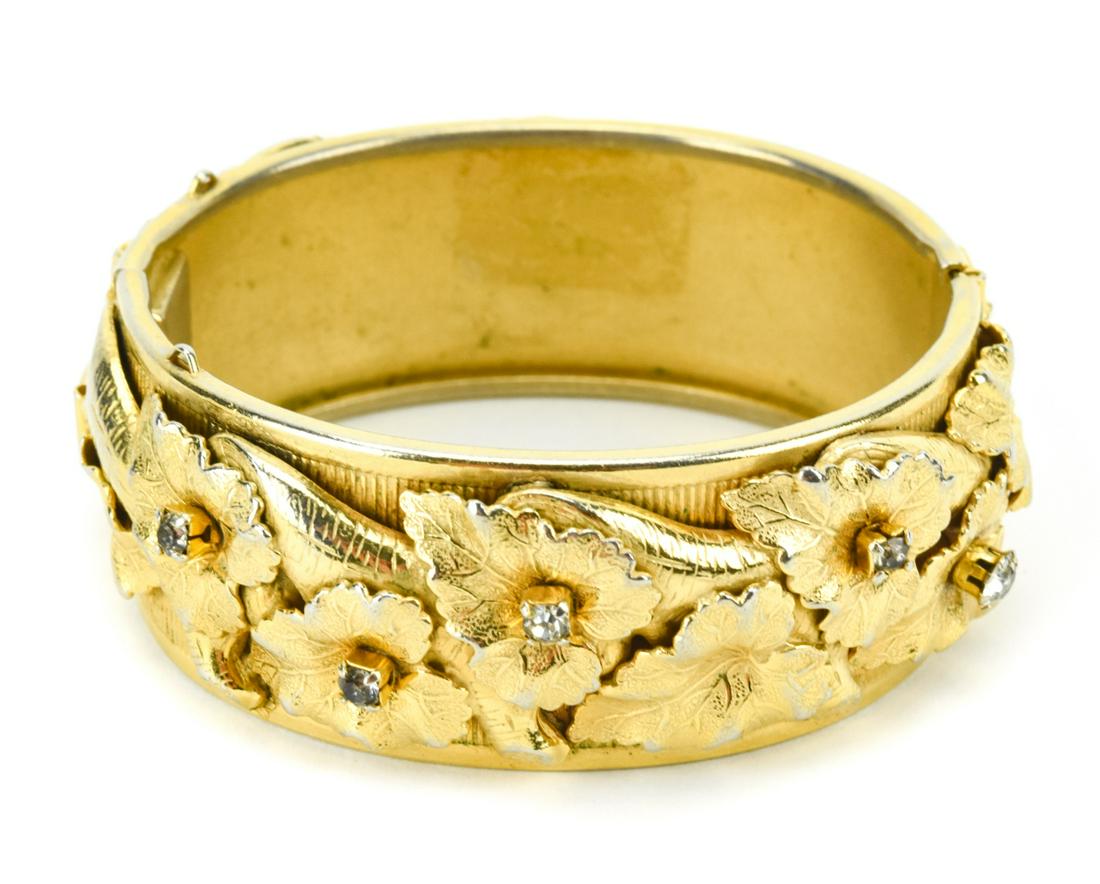 Vintage Gilt & Rhinestone Costume Jewelry Bracelet (1 of 5)