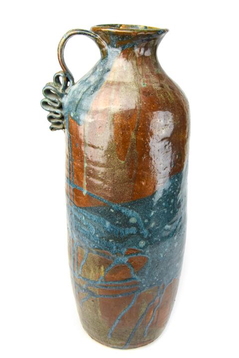 Mid Century Art Pottery Salt Glazed Floor Vase (1 of 8)