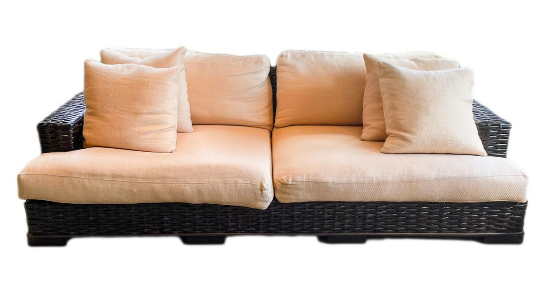 Ralph Lauren Ebonzied Rattan Sofa (1 of 7)