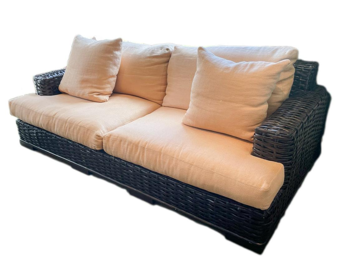 Ralph Lauren Ebonzied Rattan Sofa (1 of 4)