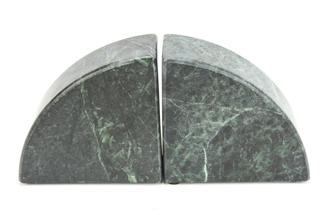 Pair Green Marble Modernist Bookends (1 of 6)