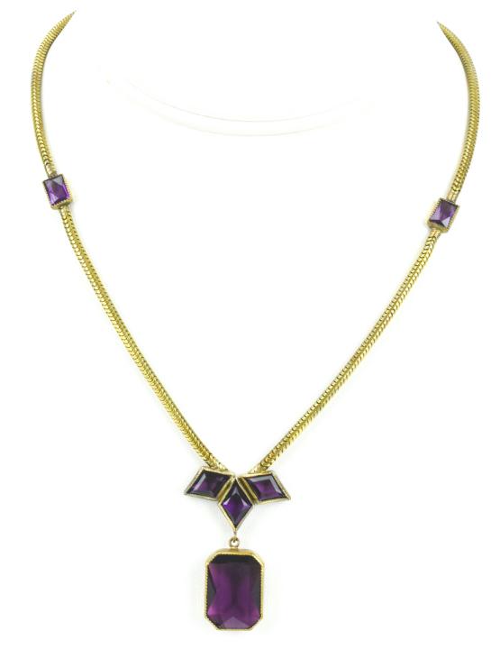 Antique Czech Style Art Deco Era Crystal Necklace (1 of 6)