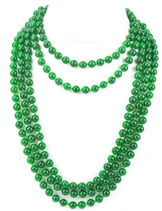 Impressive 104 Inch 6mm Green Jade Bead Necklace (1 of 5)