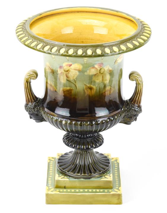 Antique Austrian Porcelain Urn form Vase w Handles (1 of 9)